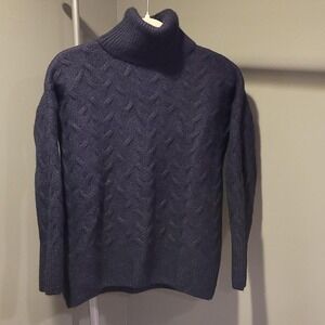 Massimo Dutti Wool And Alpaca Blend Turtleneck Sweater, Women's Size M, Black